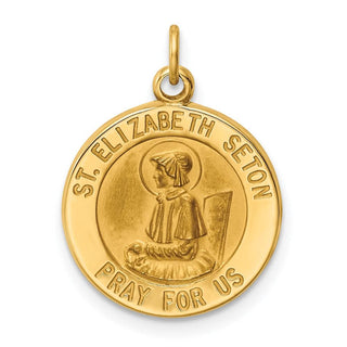 14K Yellow Gold Saint Elizabeth Seton Medal Charm XR413