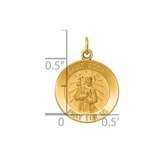 14K Yellow Gold Saint Roch Medal Charm XR414