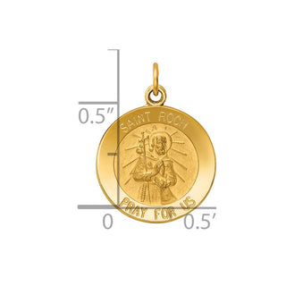 14K Yellow Gold Saint Roch Medal Charm XR414