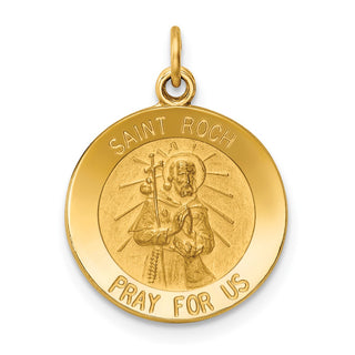 14K Yellow Gold Saint Roch Medal Charm XR414