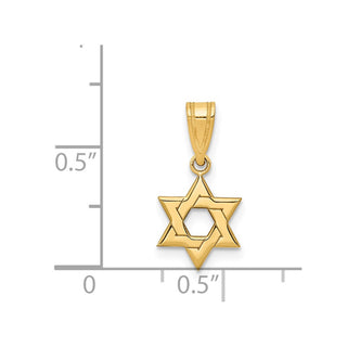 14k Yellow Gold Star Of David Pendant XR417