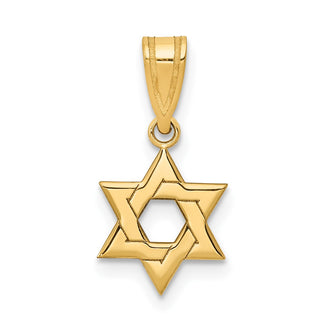 14k Yellow Gold Star Of David Pendant XR417