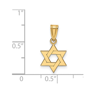 14k Yellow Gold Star Of David Pendant XR418