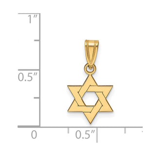 14k Yellow Gold Star Of David Pendant XR418