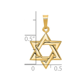 14k Yellow Gold Star Of David Pendant XR419