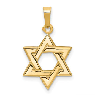 14k Yellow Gold Star Of David Pendant XR419
