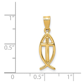 14k Yellow Gold Ichthys Fish Pendant XR424