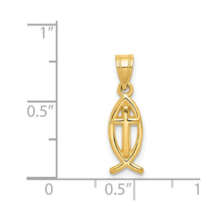 14k Yellow Gold Ichthys Fish Pendant XR425