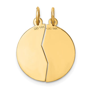 14k Yellow Gold 2-piece Mizpah Charm XR433