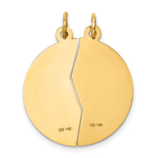 14k Yellow Gold Mizpah 2-Piece Charm