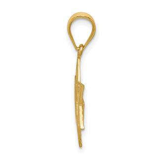 14k Yellow Gold Solid Satin Star Of David Pendant XR445