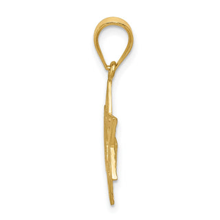 14k Yellow Gold Solid Satin Star Of David Pendant XR445
