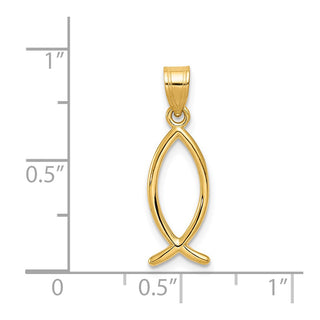 14k Yellow Gold Ichthys Fish Pendant XR452