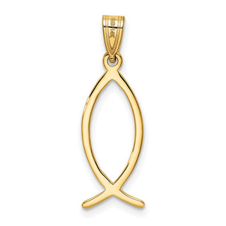 14k Yellow Gold Ichthys Fish Pendant XR453