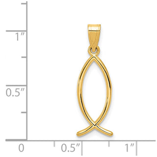 14k Yellow Gold Ichthys Fish Pendant XR453