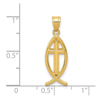 14k Yellow Gold Ichthys Fish Pendant XR455