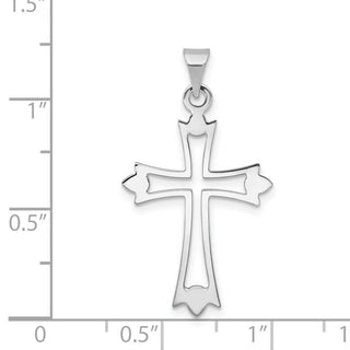 14k White Gold Budded Cross Pendant XR469