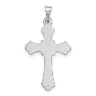 14k White Gold Budded Cross Pendant XR474