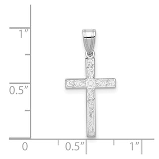 14k White Gold Cross Pendant XR484
