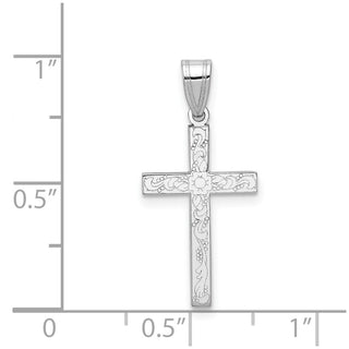 14k White Gold Cross Pendant XR484