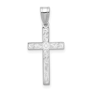 14k White Gold Cross Pendant XR484