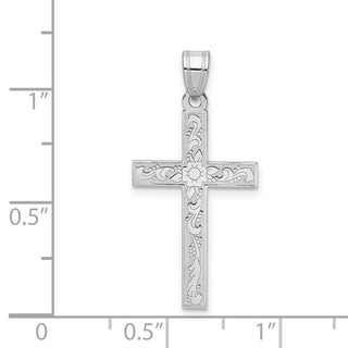 14k White Gold Cross Pendant XR485