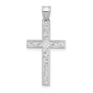 14k White Gold Cross Pendant XR485