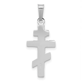14k White Gold Eastern Orthodox Cross Pendant