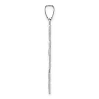 14k White Gold Eastern Orthodox Cross Pendant XR499