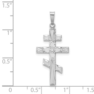 14k White Gold Eastern Orthodox Cross Pendant XR499