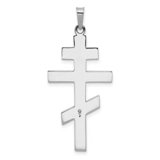 14k White Gold Eastern Orthodox Cross Pendant XR500