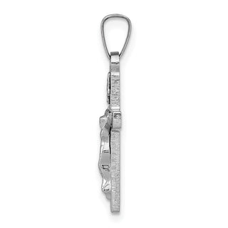14k White Gold Inri Crucifix Pendant XR501