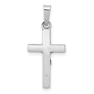 14k White Gold Inri Crucifix Pendant XR501