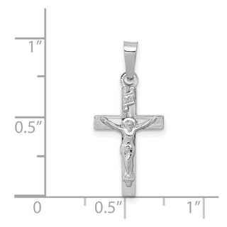 14k White Gold Inri Crucifix Pendant XR501