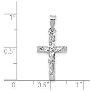 14k White Gold Inri Crucifix Pendant XR501