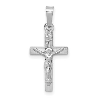 14k White Gold Inri Crucifix Pendant XR501