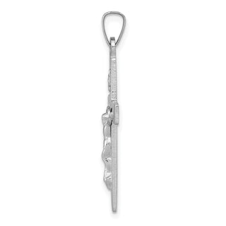 14k White Gold Inri Crucifix Pendant XR502
