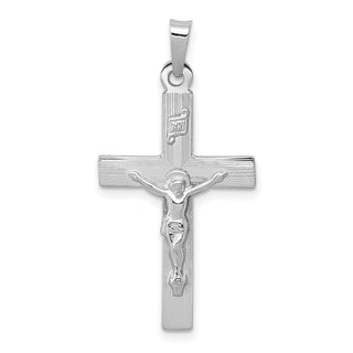 14k White Gold Inri Crucifix Pendant XR502