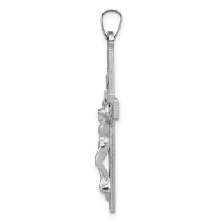 14k White Gold Inri Crucifix Pendant XR503
