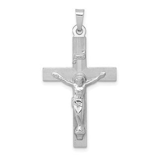 14k White Gold Inri Crucifix Pendant XR503