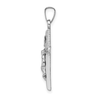 14k White Gold Inri Crucifix Pendant XR508