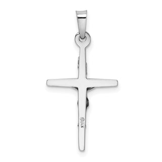 14k White Gold Inri Crucifix Pendant XR508