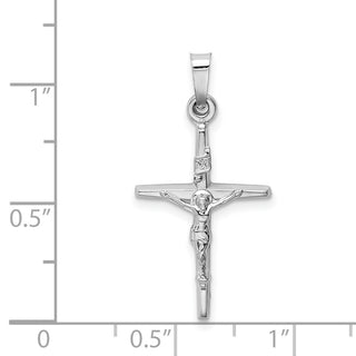 14k White Gold Inri Crucifix Pendant XR508