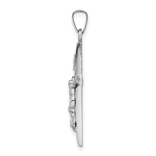 14k White Gold Inri Crucifix Pendant XR509