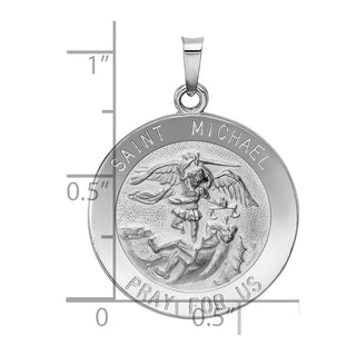14k White Gold Saint Michael Medal Pendant