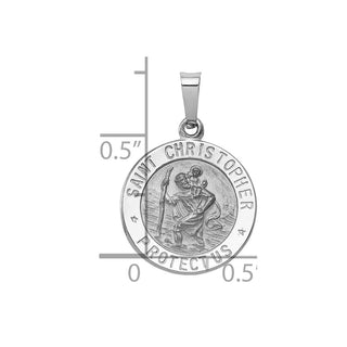 14k White Gold Saint Christopher Medal Pendant XR513