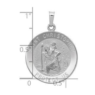 14k White Gold Saint Christopher Medal Pendant XR514