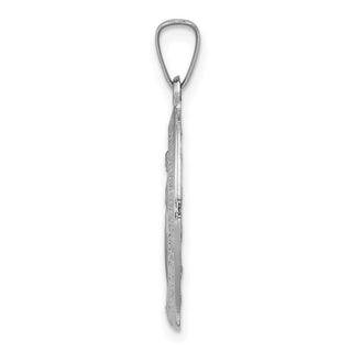 14k White Gold Miraculous Medal Pendant XR515