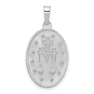 14k White Gold Miraculous Medal Pendant XR515