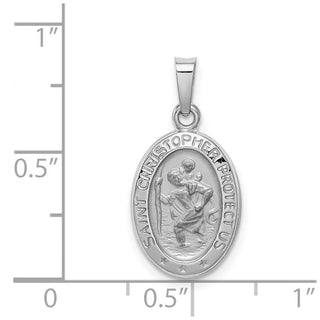 14k White Gold Saint Christopher Medal Pendant XR519